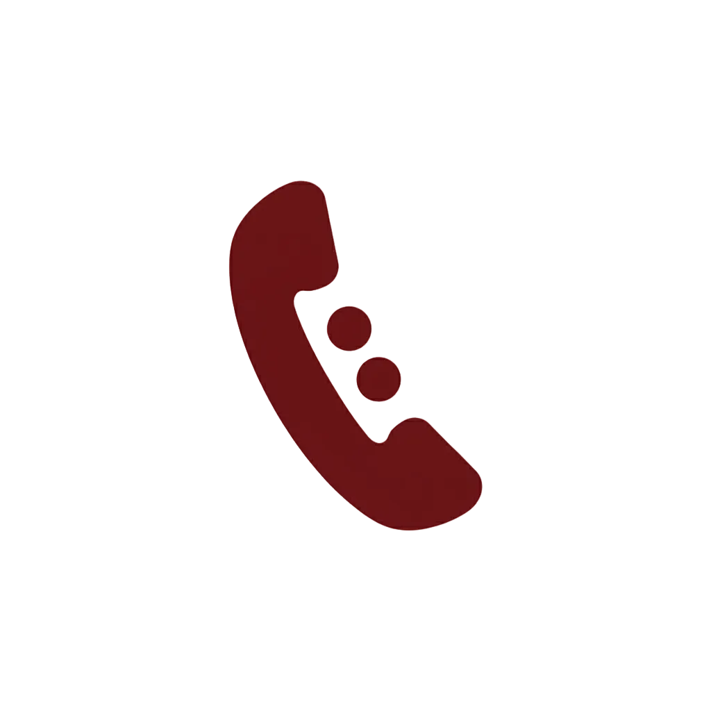 create an icon in red wine color with a telephone.